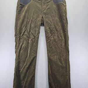 Paige Women Cordouroy, Cindy, Green Pants, Elastic Front, Size 29